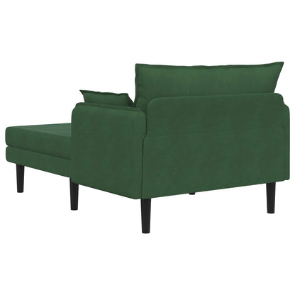 Grote chaise longue Donkergroen Katoenen stof