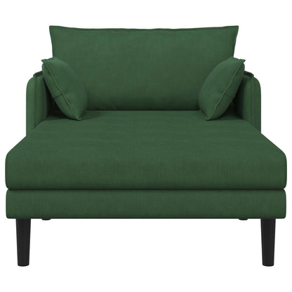 Grote chaise longue Donkergroen Katoenen stof