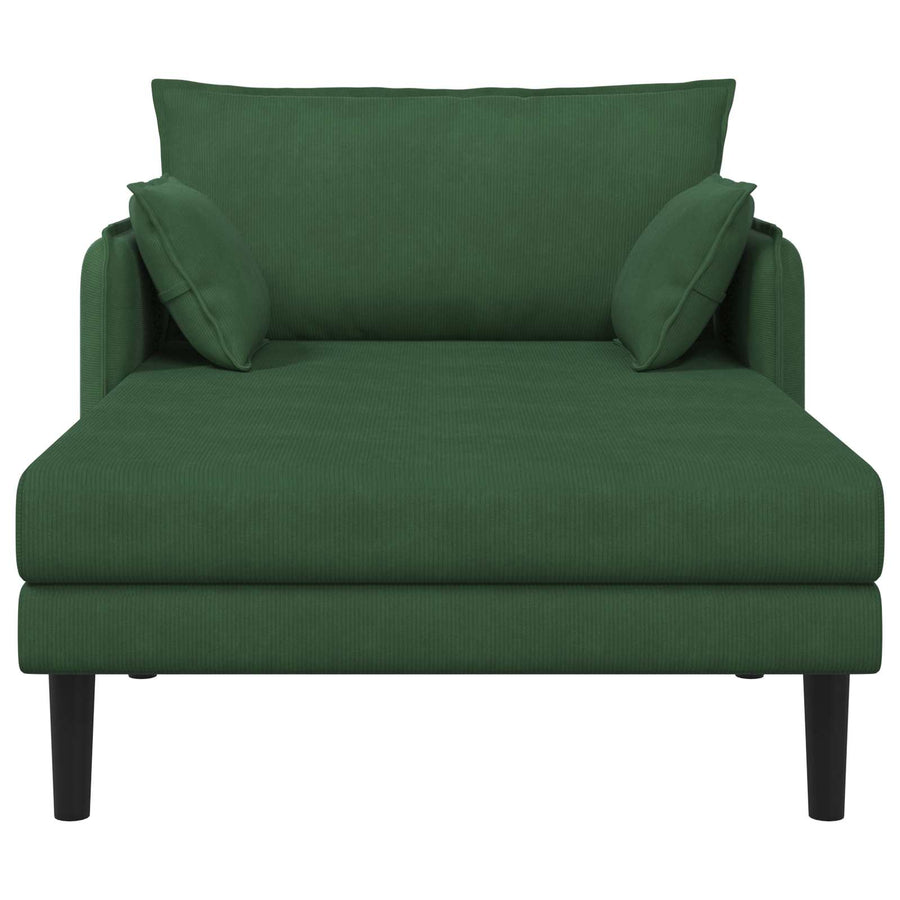 Grote chaise longue Donkergroen Katoenen stof