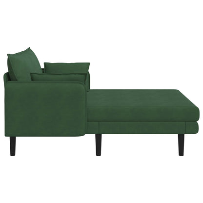 Grote chaise longue Donkergroen Katoenen stof