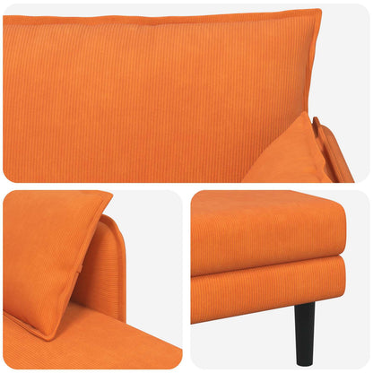 Grote chaise longue Oranje Katoenen stof