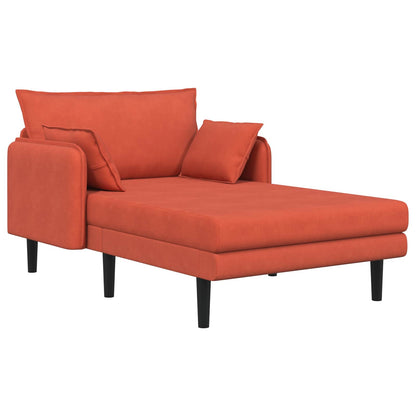 Grote chaise longue Rood-oranje Katoenen stof