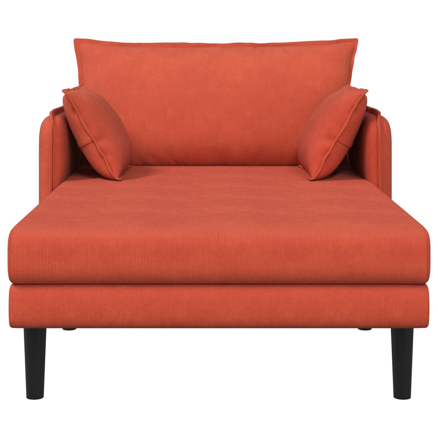 Grote chaise longue Rood-oranje Katoenen stof