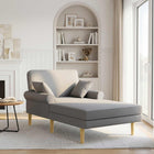 Chaise longue lichtgrijs 106x174x86 cm stof