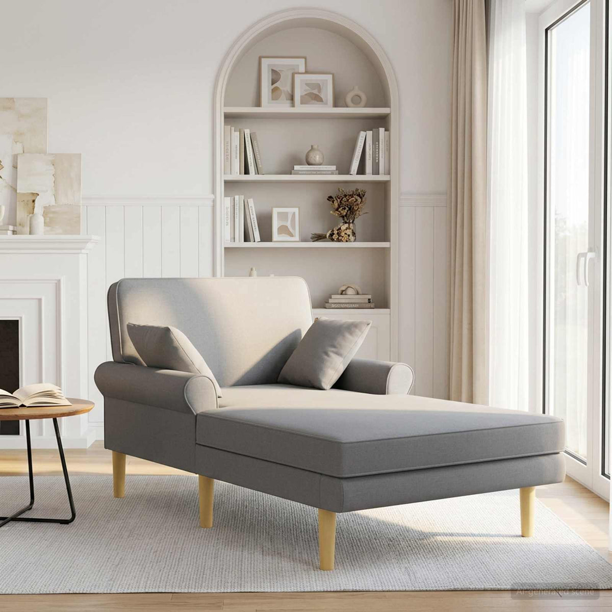 Chaise longue Lichtgrijs Stof