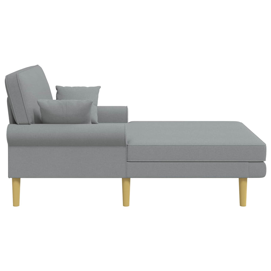 Chaise longue Lichtgrijs Stof