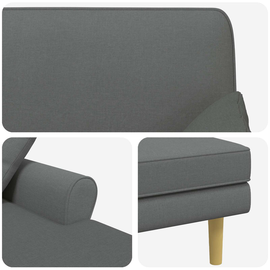 Chaise longue Donkergrijs Stof