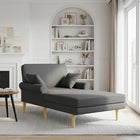 Chaise longue 106x174x86 cm donkergrijs stof