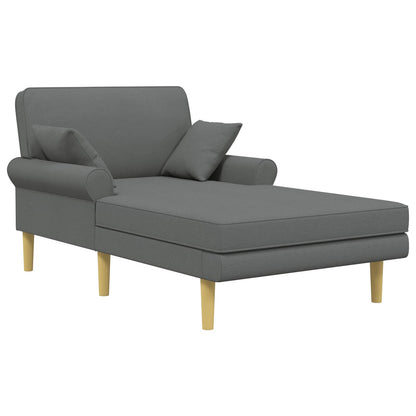 Chaise longue Donkergrijs Stof