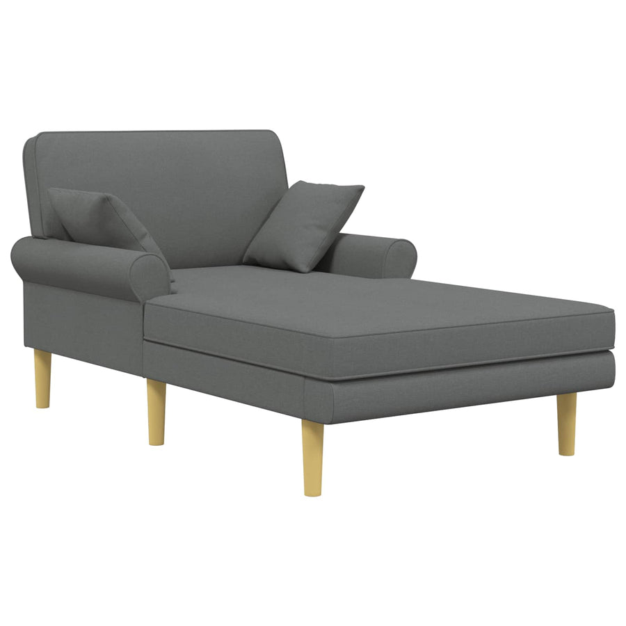 Chaise longue Donkergrijs Stof