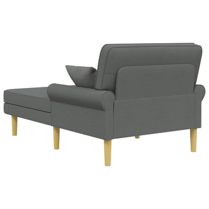 Chaise longue Donkergrijs Stof
