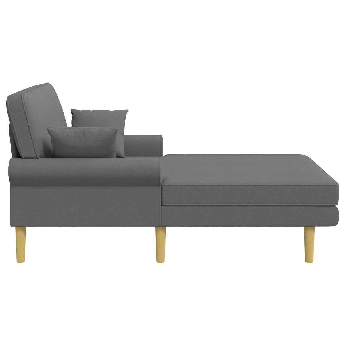 Chaise longue Donkergrijs Stof