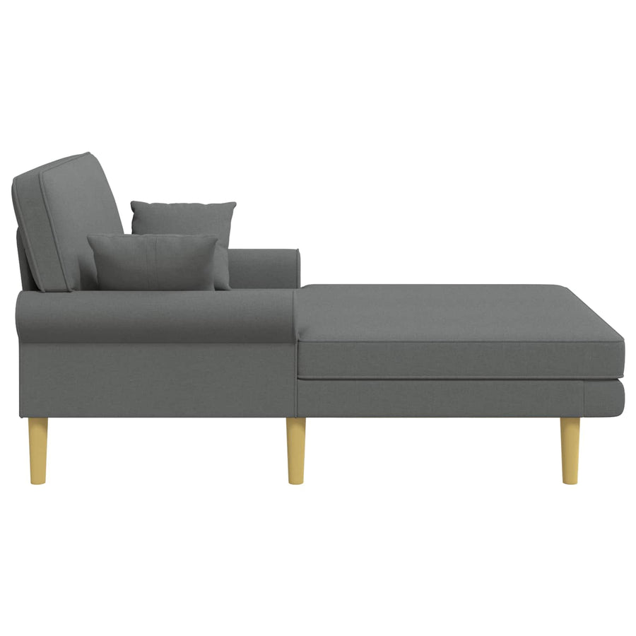 Chaise longue Donkergrijs Stof