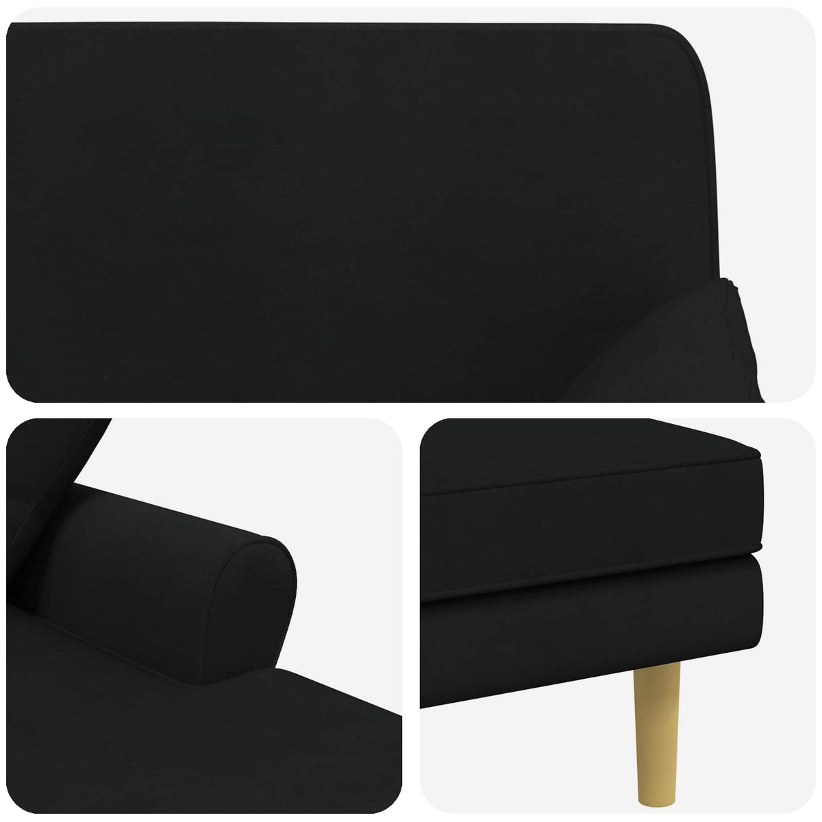 Chaise longue Zwart Stof