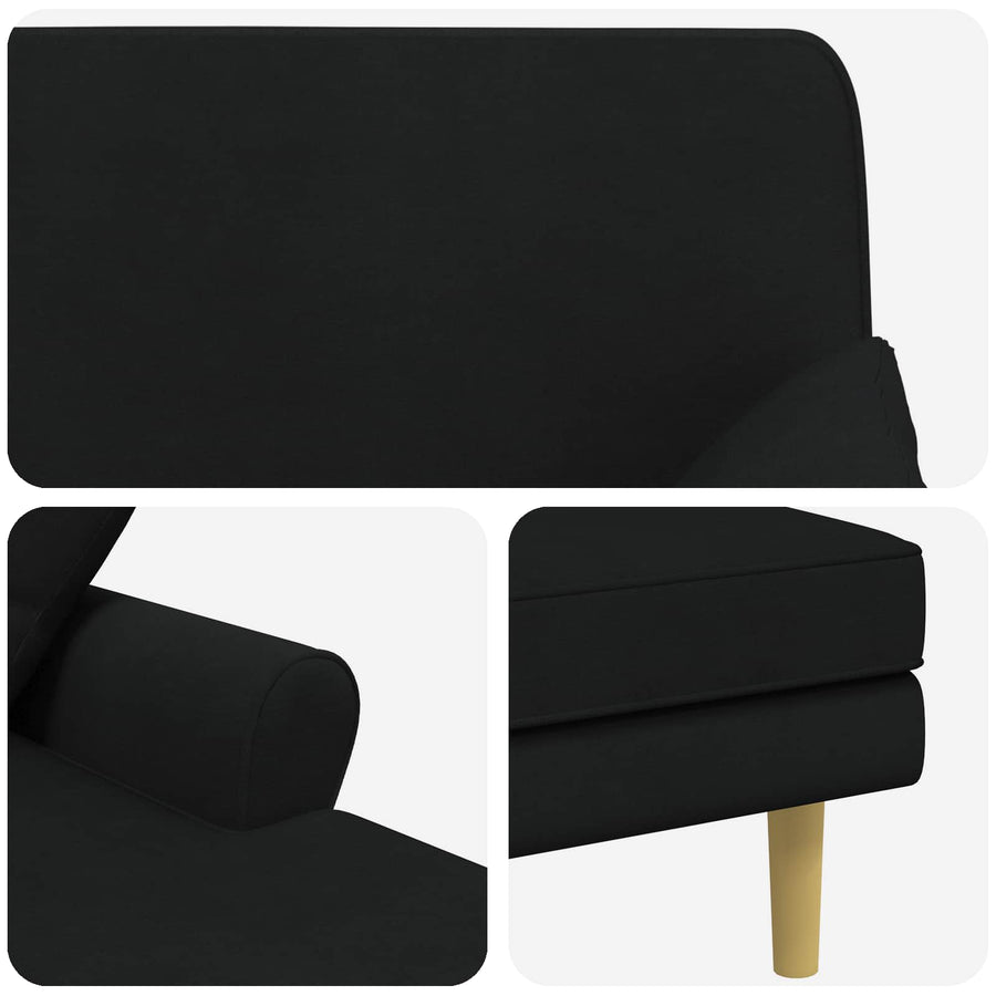 Chaise longue Zwart Stof