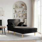 Chaise longue stof zwart 106x174x86 cm