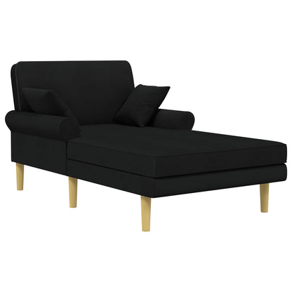 Chaise longue Zwart Stof