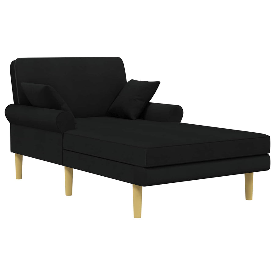Chaise longue Zwart Stof