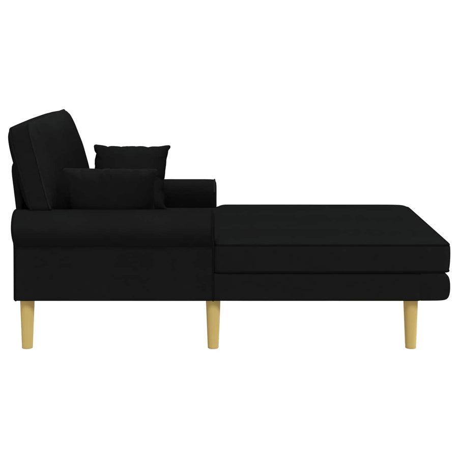 Chaise longue Zwart Stof