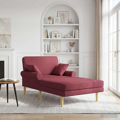 Chaise longue Wijnrood Stof