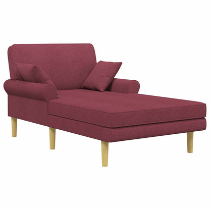 Chaise longue Wijnrood Stof