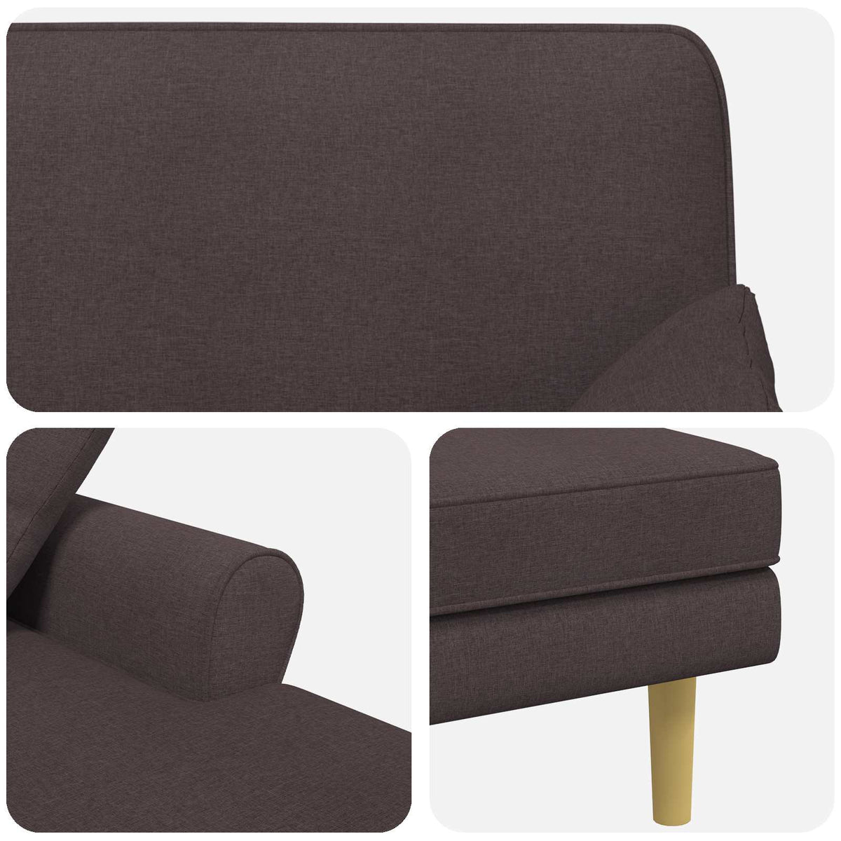 Chaise longue Donkerbruin Stof