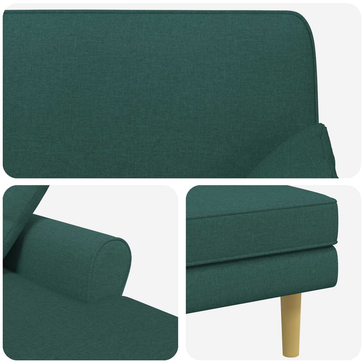 Chaise longue Donkergroen Stof