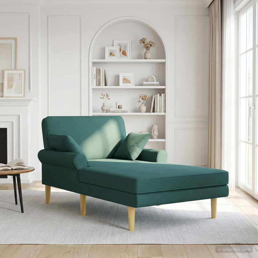 Chaise longue Donkergroen Stof