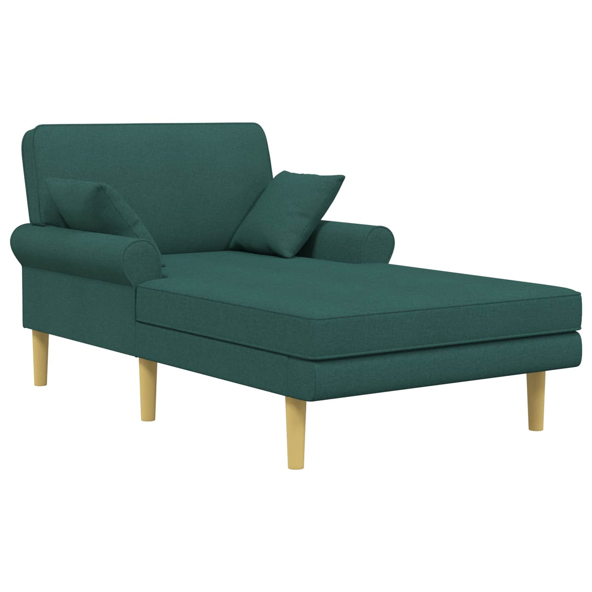 Chaise longue Donkergroen Stof
