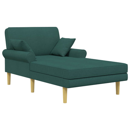 Chaise longue Donkergroen Stof