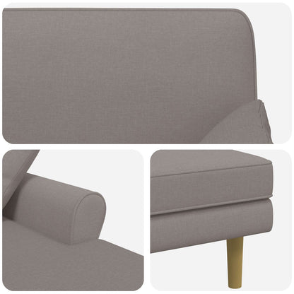 Chaise longue Taupe Stof