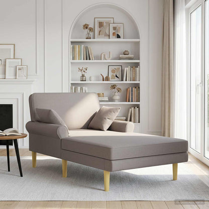 Chaise longue Taupe Stof