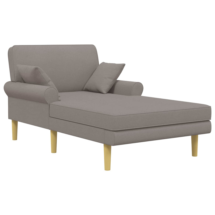 Chaise longue Taupe Stof