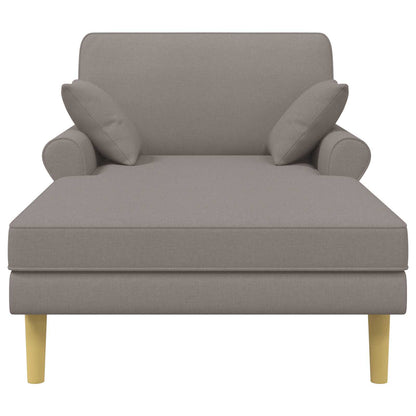 Chaise longue Taupe Stof