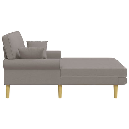 Chaise longue Taupe Stof