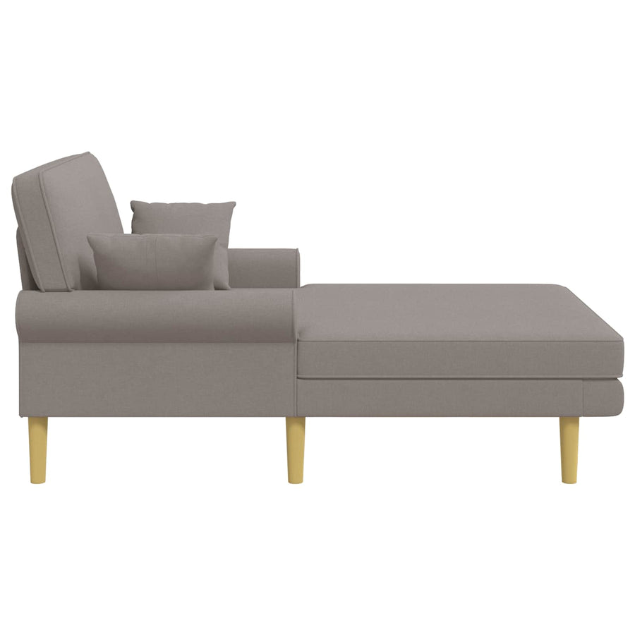 Chaise longue Taupe Stof