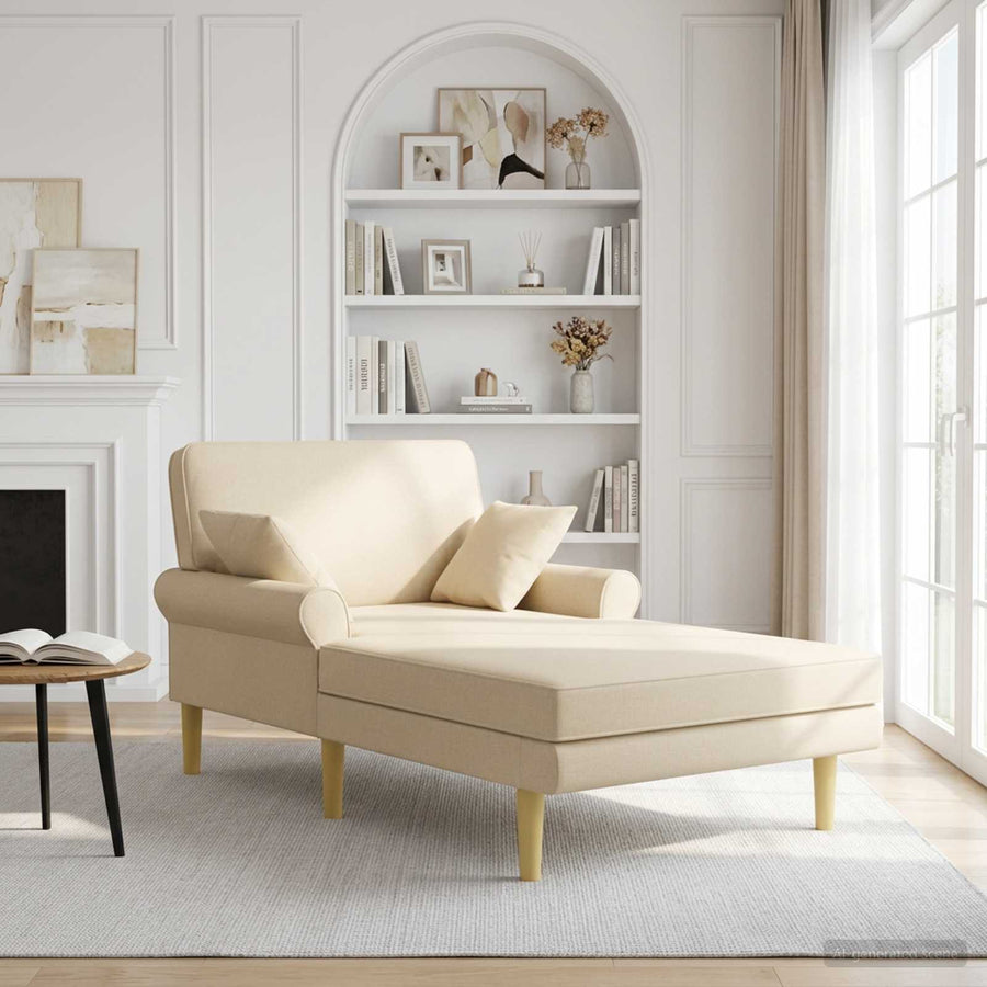 Chaise longue Crèmekleurig Stof