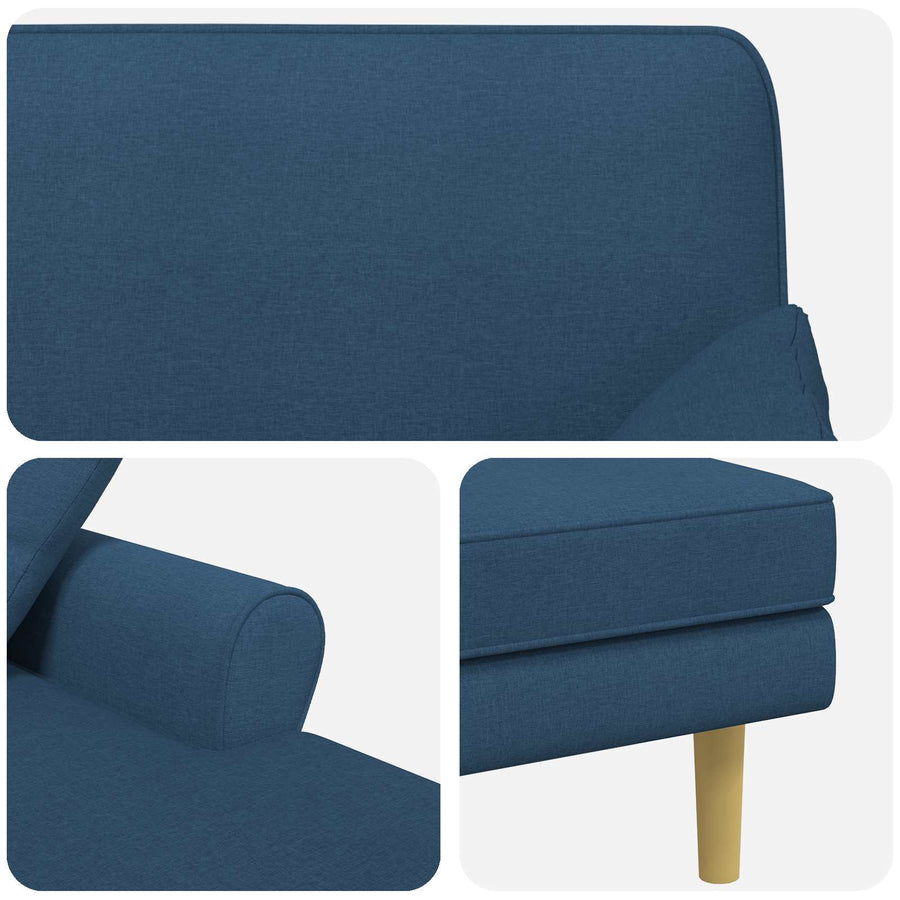 Chaise longue Blauw Stof