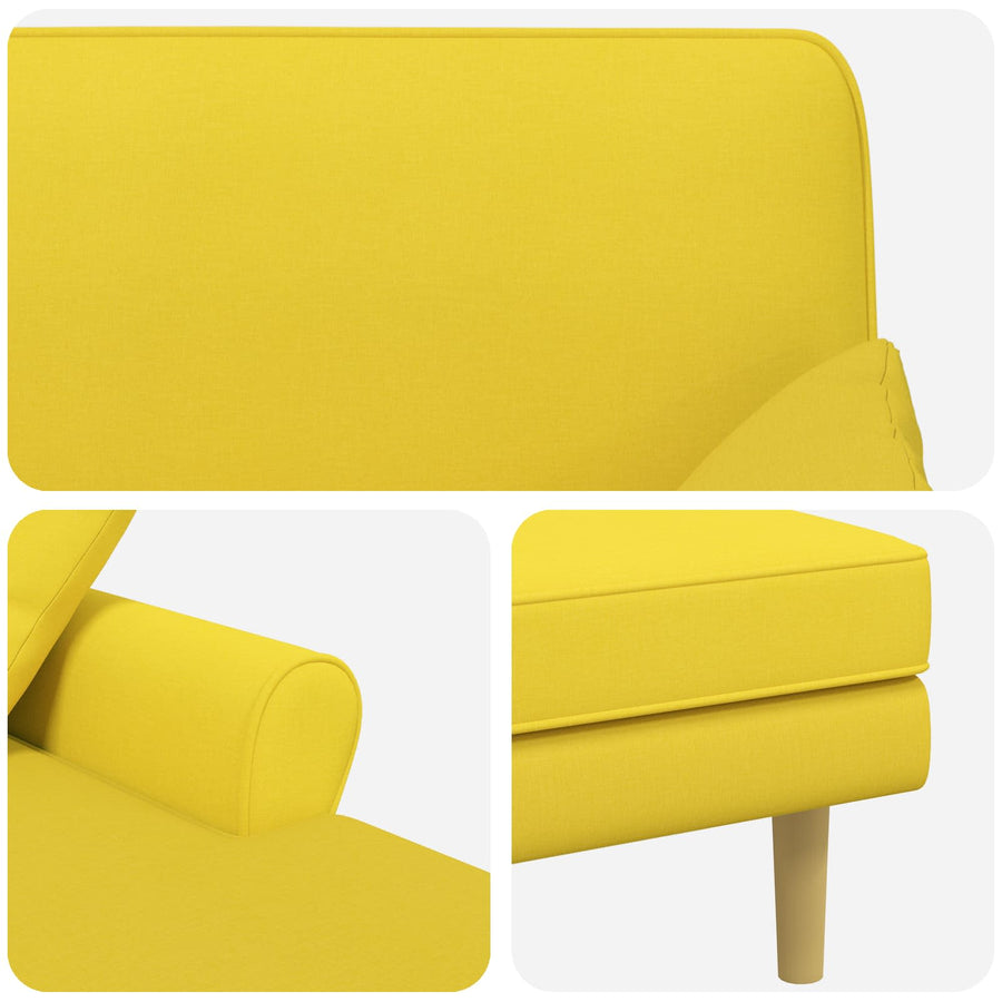 Chaise longue Lichtgeel Stof