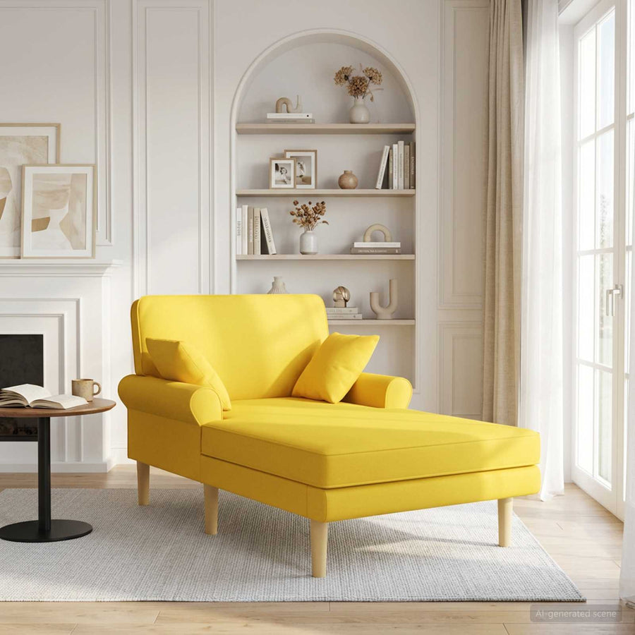 Chaise longue Lichtgeel Stof