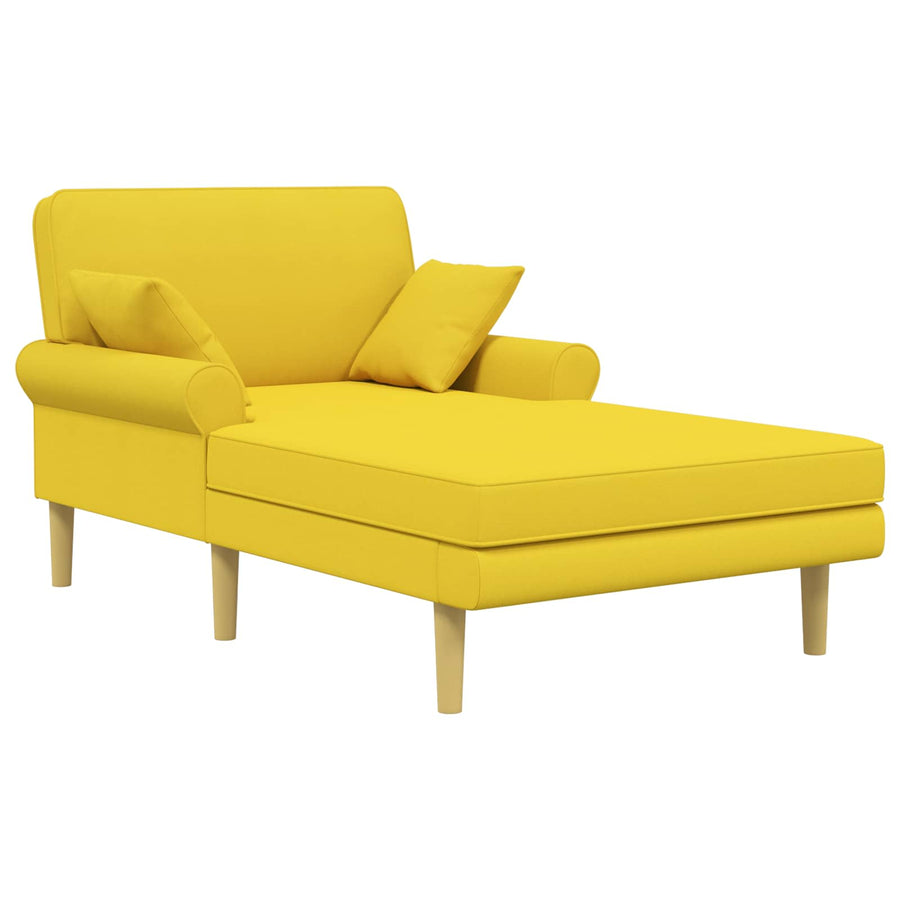 Chaise longue Lichtgeel Stof