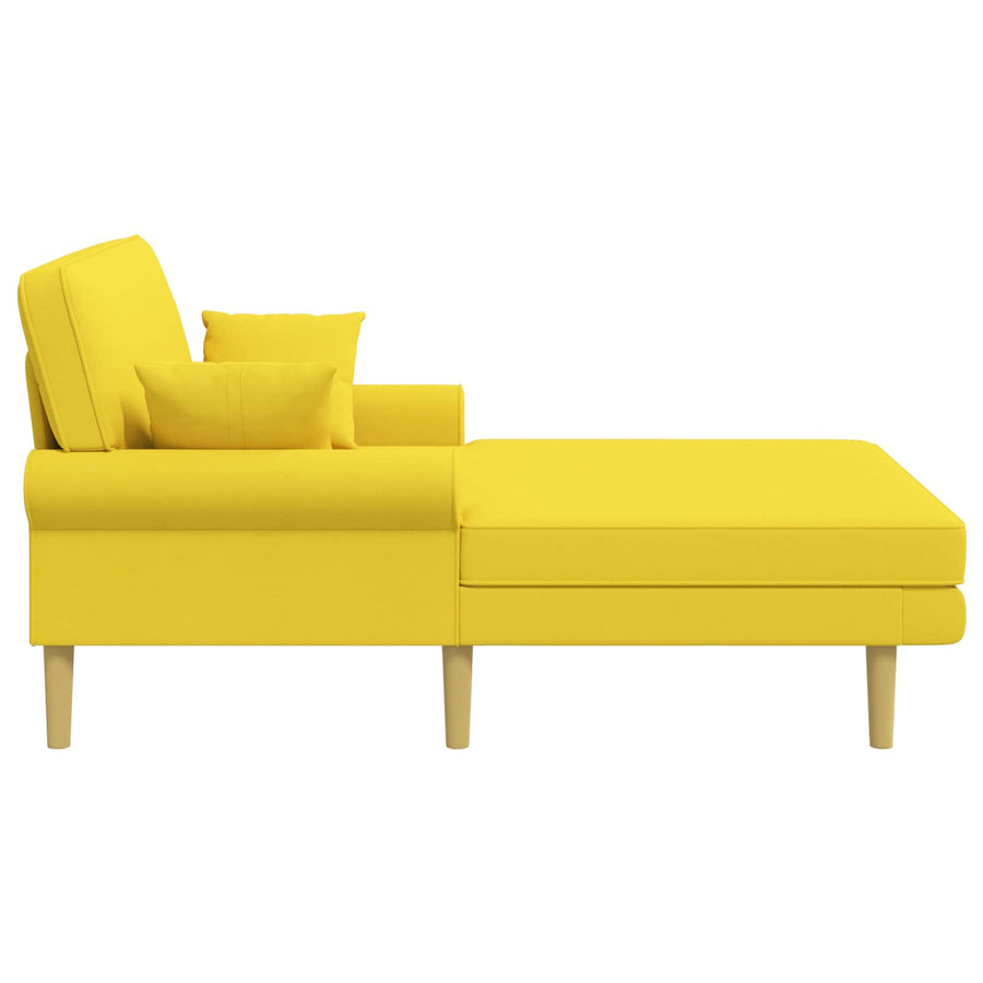 Chaise longue Lichtgeel Stof