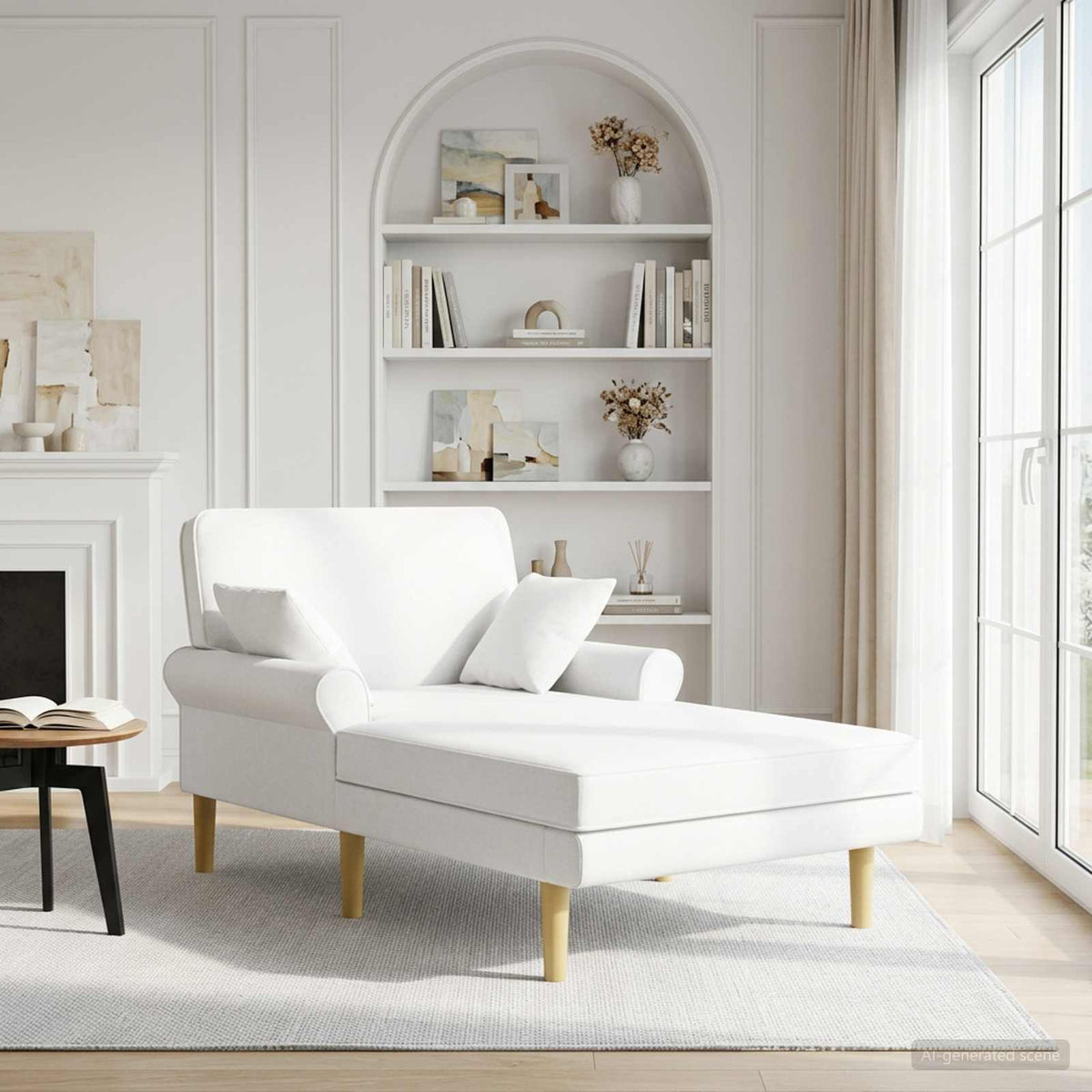 Chaise longue Wit Stof