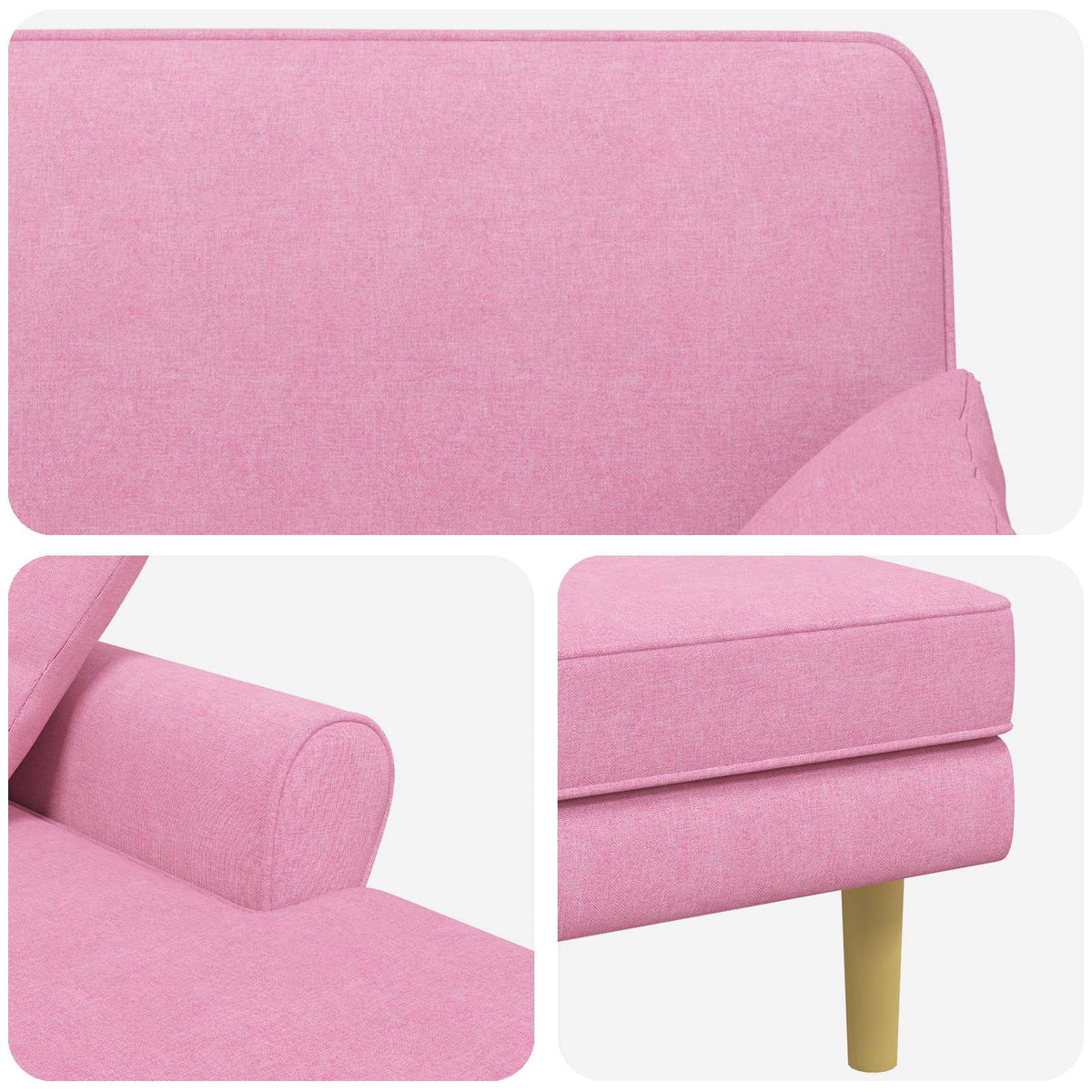 Chaise longue Roze Stof