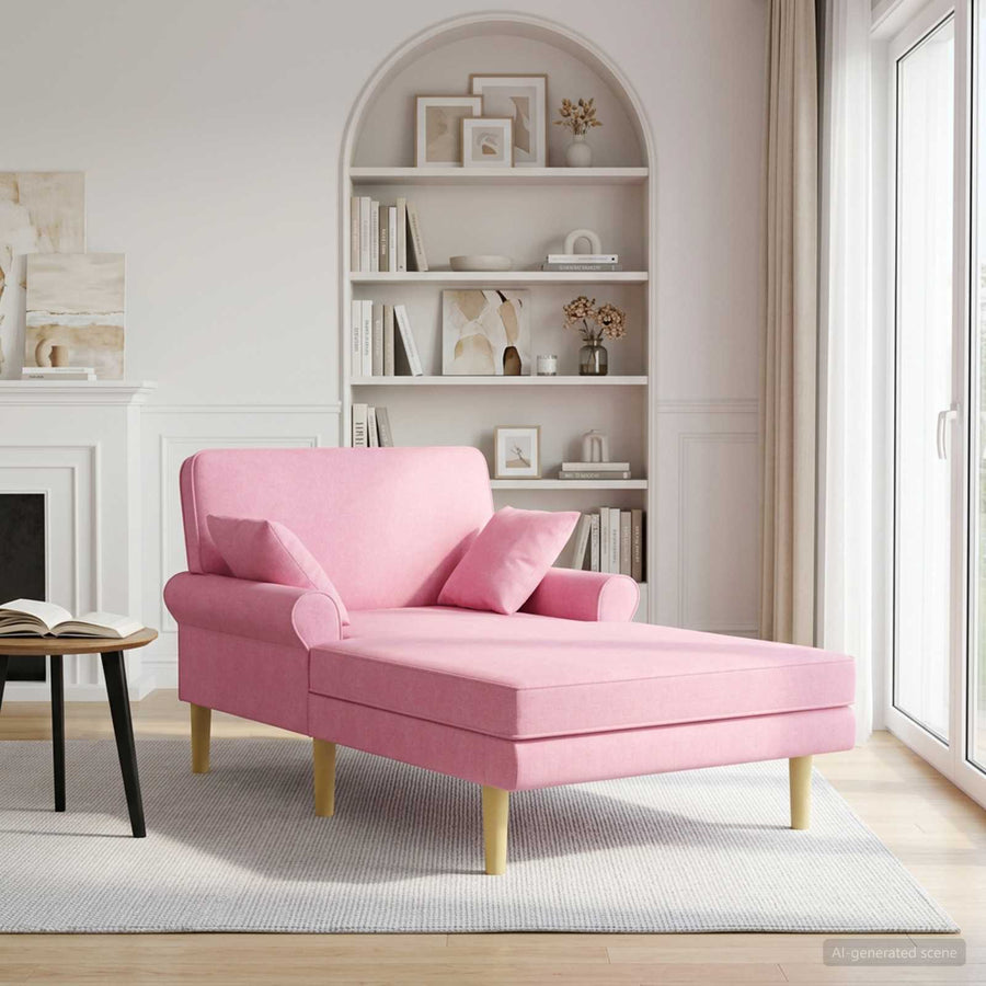 Chaise longue Roze Stof
