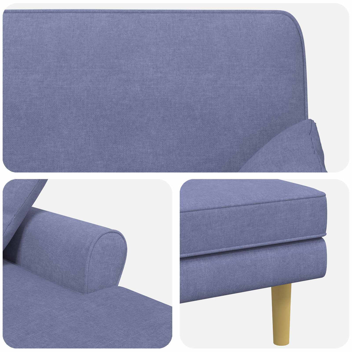 Chaise longue Jeans Blauw Stof