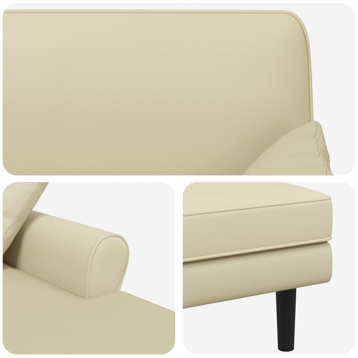 Chaise longue Crèmekleurig Kunstleer