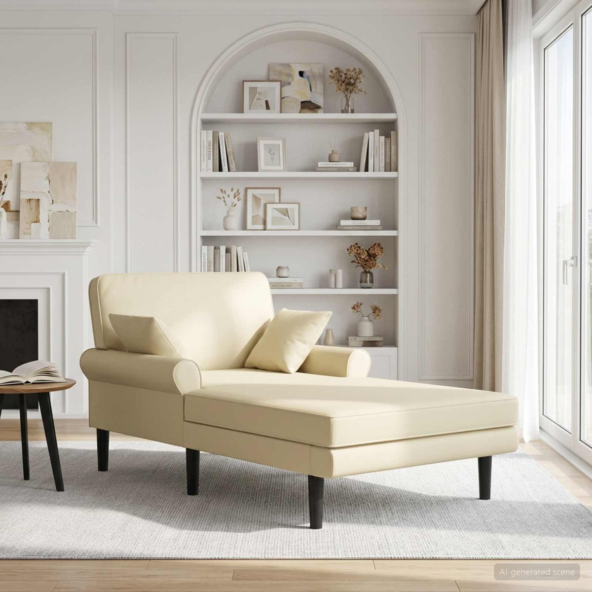 Chaise longue Crèmekleurig Kunstleer