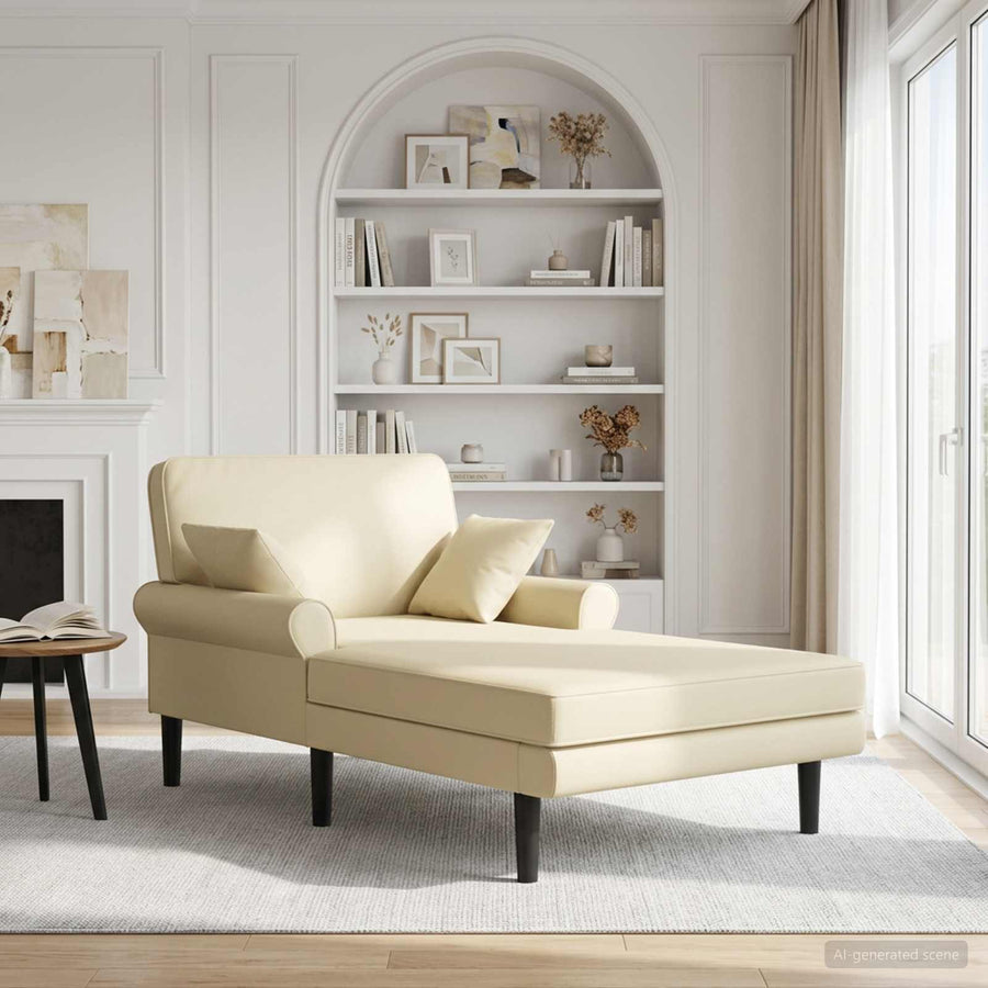 Chaise longue Crèmekleurig Kunstleer