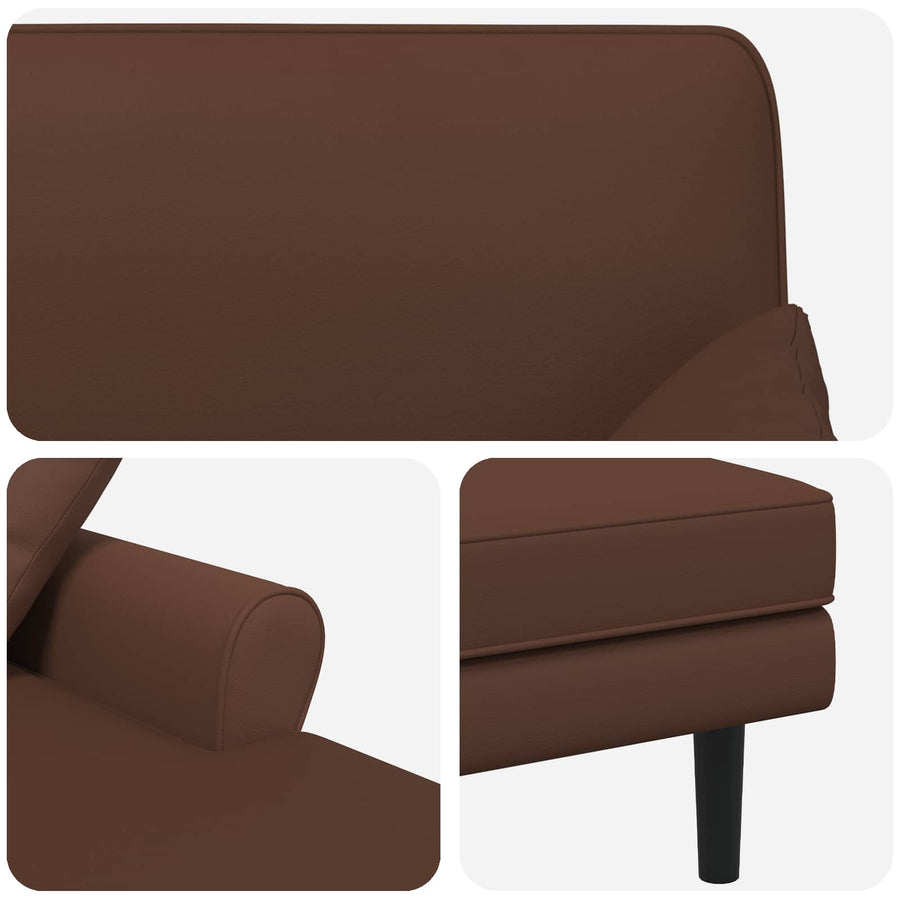 Chaise longue Bruin Kunstleer
